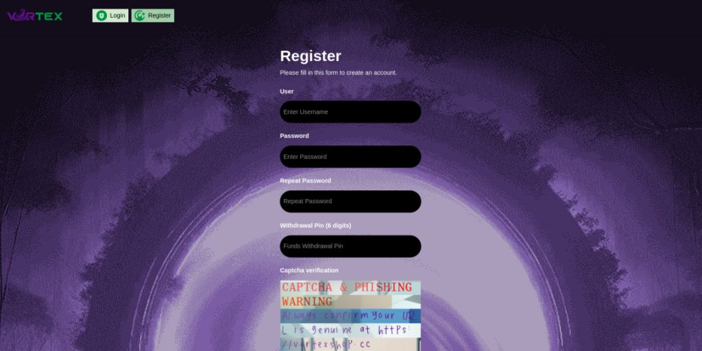 vortex market signup