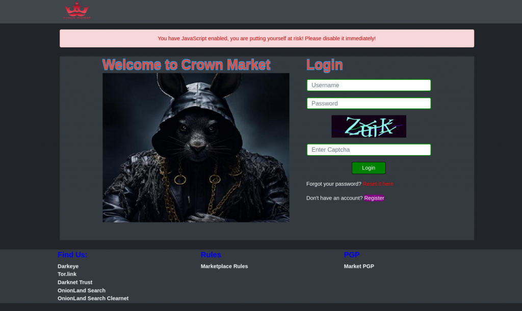 crown market login