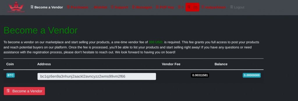 crown market vendor