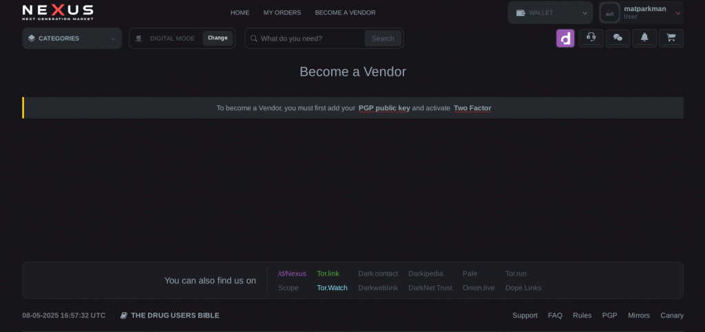 nexus market vendor