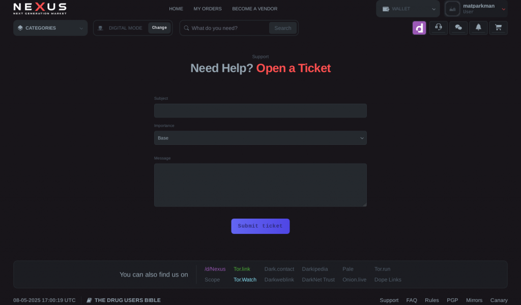 nexus market support