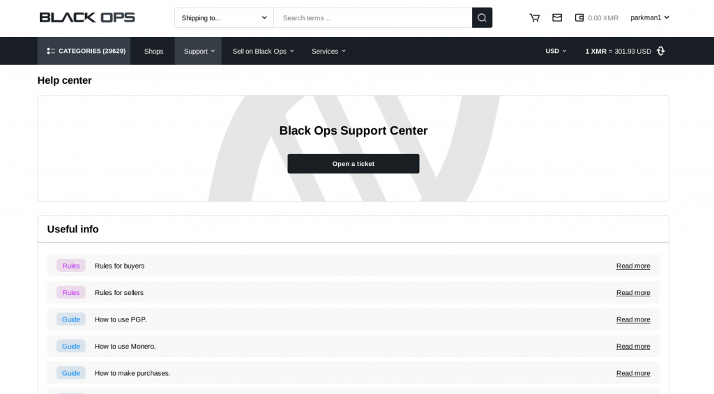 black ops support