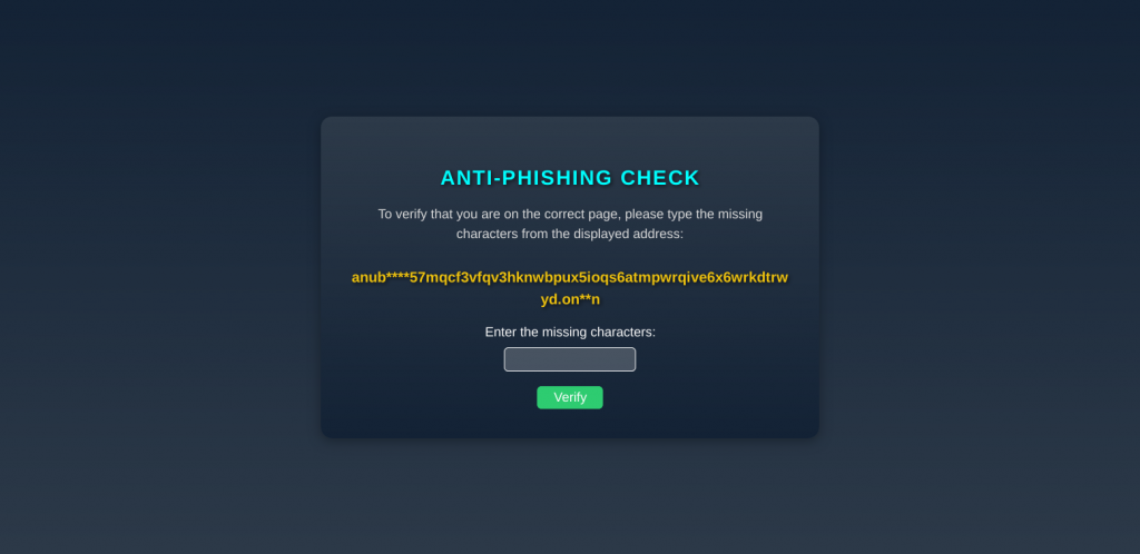 anubis market anti-phishing