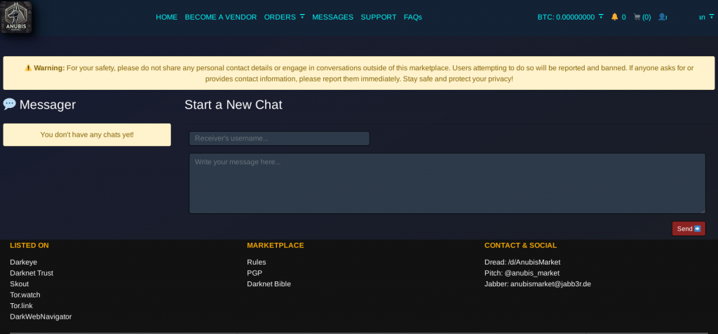 anubis market messages