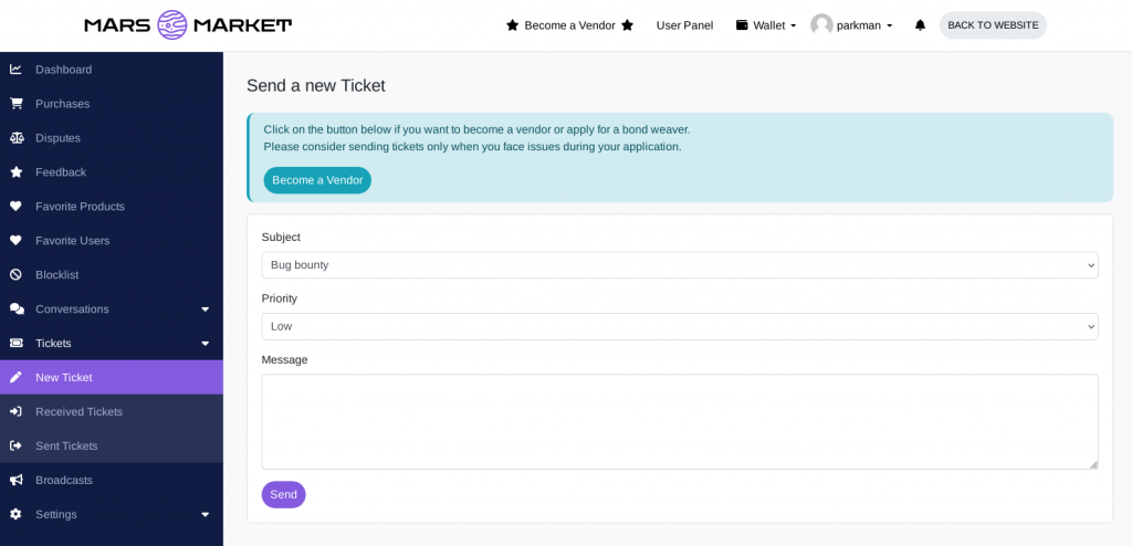 mars market ticket
