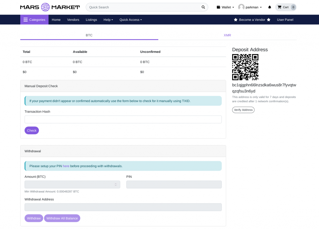 mars market wallet