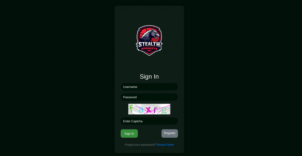 stealth market login